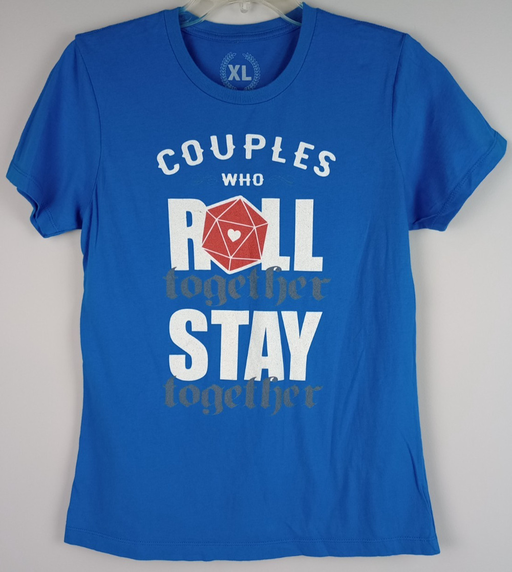 Teepublic Adult XL Blue Couples Who Roll Together Stay Together Tshirt